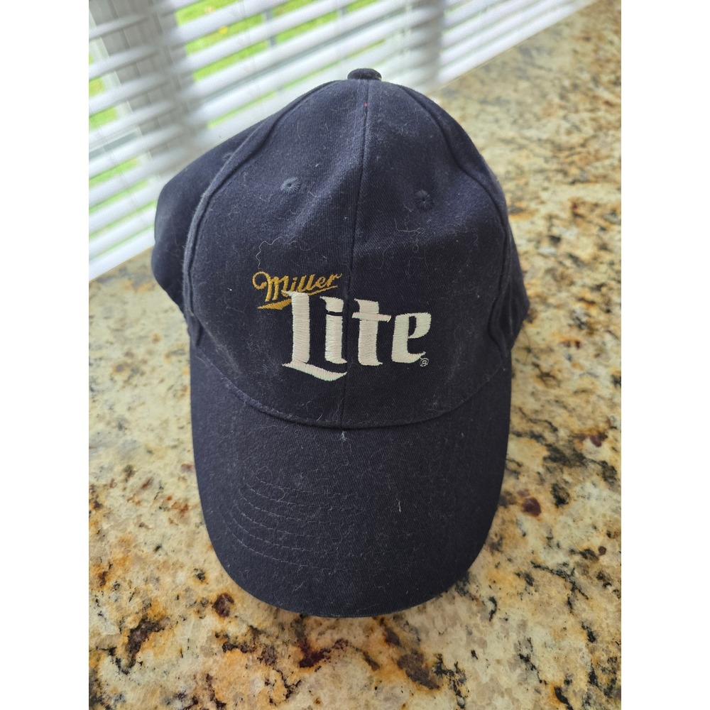 Miller Lite Beer Navy Blue Baseball Cap ACME Adjustable Strap Hat Mens OSFM